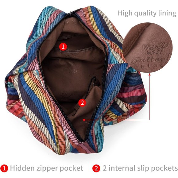Women Multicolor Polyester Light and Small Bohemia Style Casual Backpack main image 4